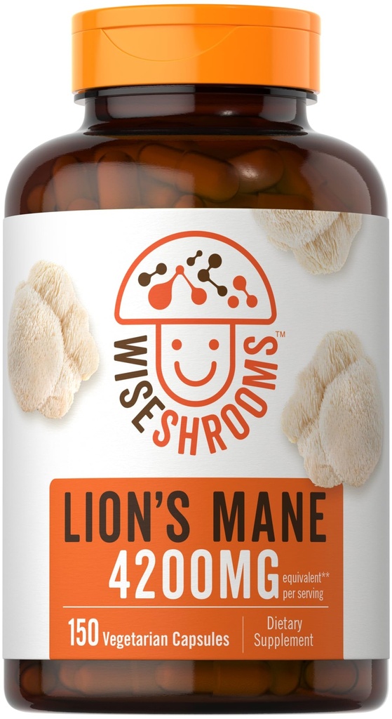Karlyle Lions Mane תוספי קפסולות 4200 מ"ג | 150 Count | Vegetarian, non-GMO, Gluten Free | Smartshrooms