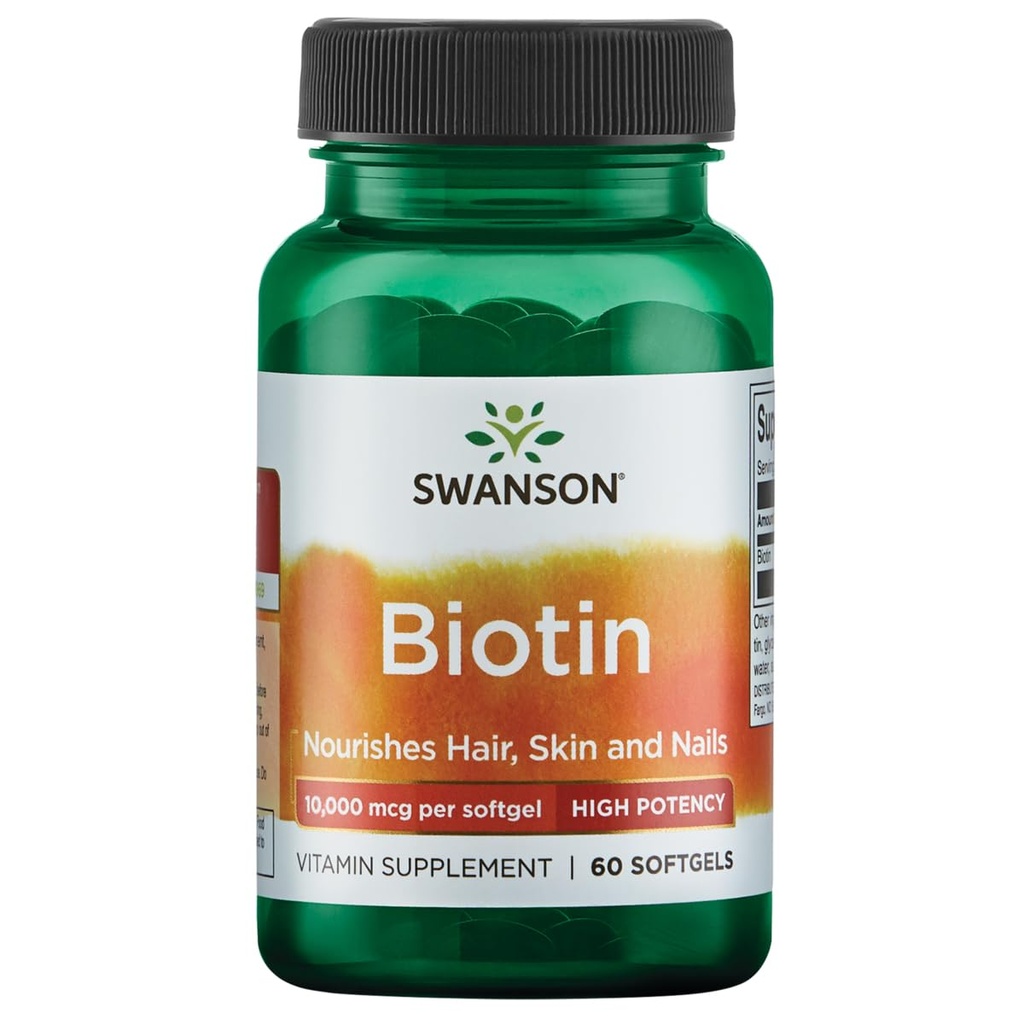 סוונסון Super Power Biotin ויטמין 10000 mcg 60 Sgels