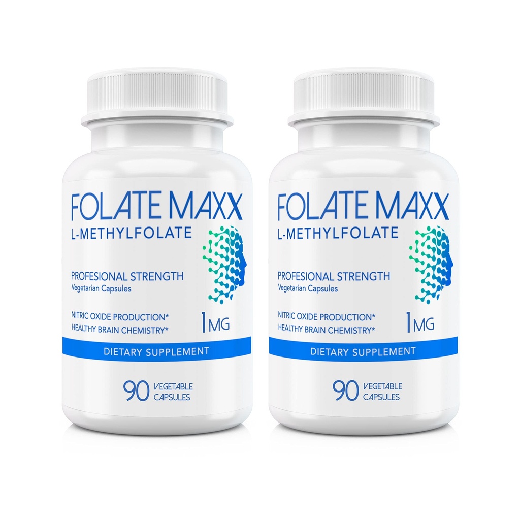 L-Methylfolate תוסף (1 מ"ג) - כוח מקצועי עם אופטימיזציה bioactive Methylfolate - 5 MTHF - non-GMO, Gluten Free, Soy Free, GMP - 180 Vegetarian Unflavored כמוסות