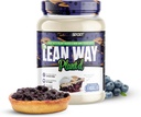 חלבון צמחי שרירנים Lean Way Plant - Pea חלבונים ו- Brown Rice בלנדר, עם תוספת CLA, MCT ו- L-Carnitine - 20 משרתים (Blueberry Cobbler)
