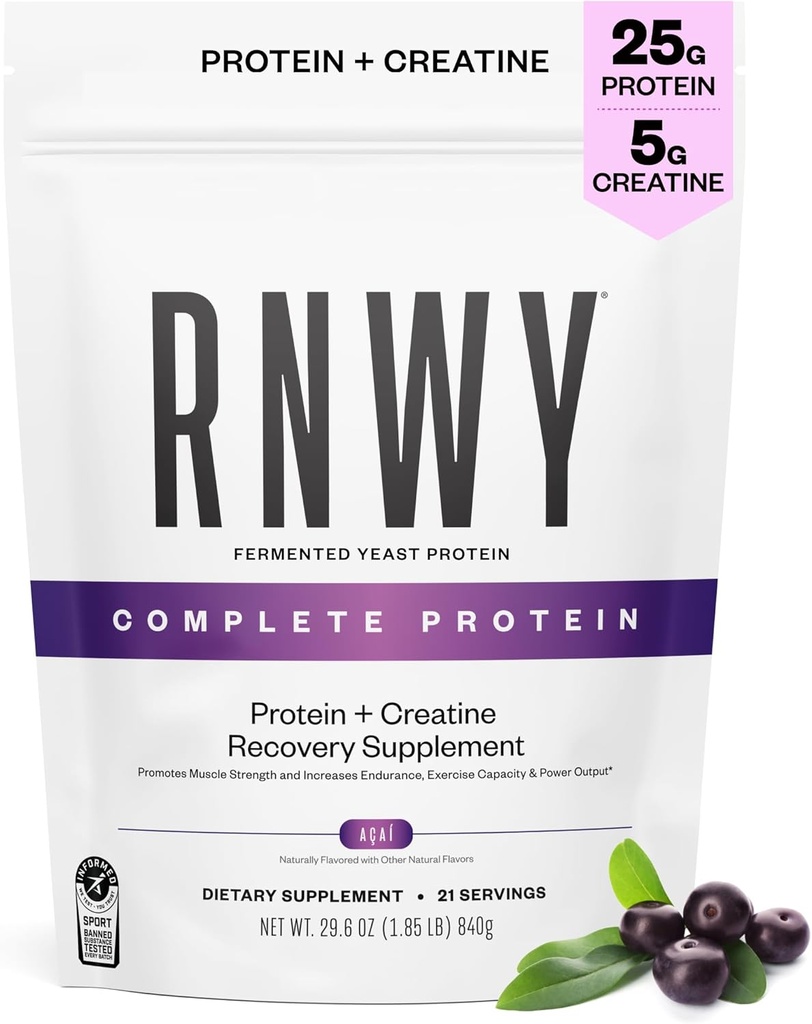 25g Acai חלבון + 5g Creatine אבקת, חלבון מבוסס צמחי טבעוני עם Enzymes Digestive כדי לבנות & Recover, 21 משרתים