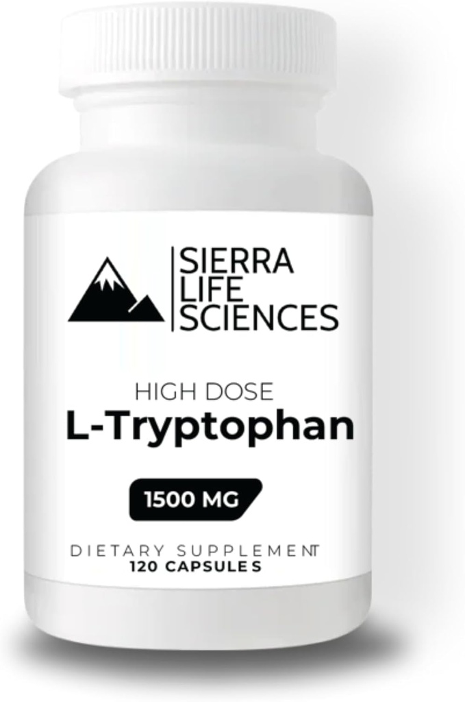1500 מ"ג גבוה Dose L-Tryptophan מקס בקפסולות Easy-to-Swallow | Gluten-Free, non-GMO | 40 משרתים (Single)