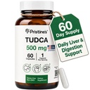 PRISTINE'S Tudca 500MG Liver Support & Purified Bile Salts קפסולות תוספי מזון - 60 יום אספקה - Gallbladder Liver Organ & Digest Detox ותמיכה נקיה - תוסף ללא GMO