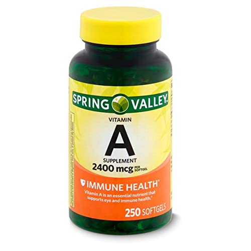 ויטמין עמק האביב A תוסף 2400 mcg- 250 Softgels Pack של 2