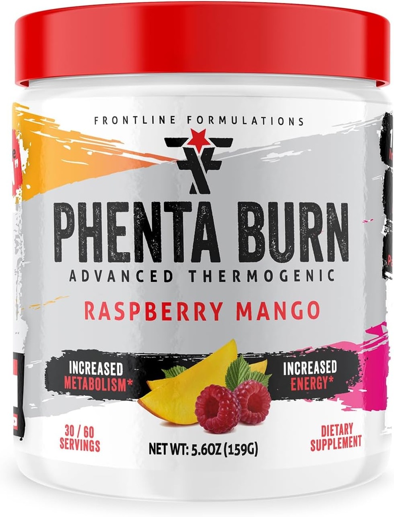 Phenta Burn, אנרגיה מוגברת ו אנדורנס, פלאבים מדהימים, Veteren Owned ומופעל (60 משרתים, Raspberry מנגו)
