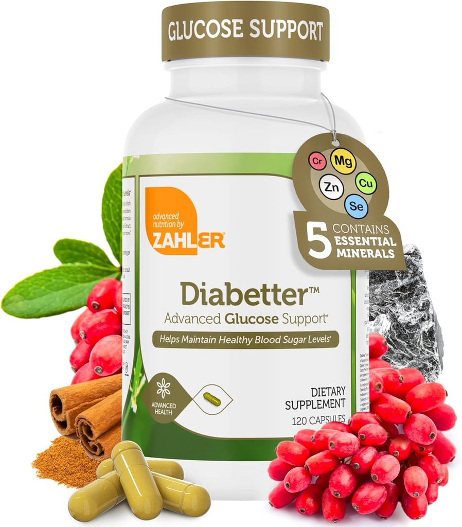Zahler Diabetter, Advanced Glucose Support Supplement with Cinnamon, מוסמך כשר, 180 קפסולות