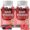 ויטמין שיער תוספי ויטמינים - Faster Hair Growth Gummy 5000mcg Biotin, Folic Acid, ויטמין C & E, תמיכה חזק יותר & שיער Thicker, Skin, Nails, Non-GMO, עבור נשים, 60 ברי פלבדור חניכיים