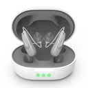 True Hearing Aids (Not amplifier) 11 צ'נאלס מקצועי Rechargeable Waterהוכחה לסיוע עבור מבוגרים לשרת עם Noise בוטלה השמיעה סיוע עם תיבת צ'ינג מגנטית (Grey)