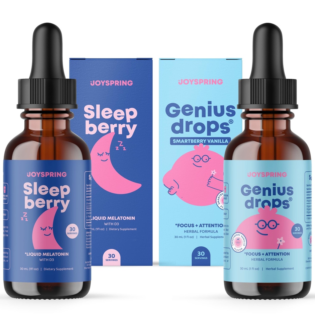 JoySpring SleepBerry נוזל מלטונין וגאון טיפות Smartberry וניל לילדים