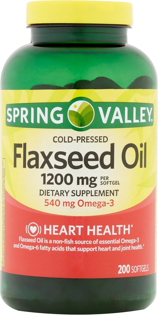 עמק האביב - Flaxseed Oil 1200 מ"ג, 200 Softgels