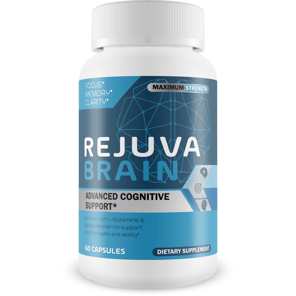 Rejuva Brain- Advanced Cognitive Support- Enriched w/L-Glutamine & Bacopa Monnieri כדי לתמוך בבריאות קוגניטיבית והיכולת