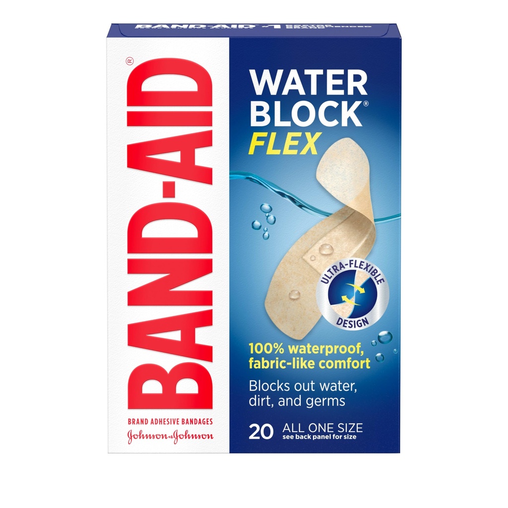 Band-Aid Brand Water Block Flex 100% עמידת מים עבור First-Aid Wound Care of Minor Cuts, Scrapes & Wounds, Ultra-Flexible Design, Sterile, All One Size, 20 ct ct ct ct ct ct ct ct ct ct ct ct ct ct 20 ct ct ct ct ct ct ct ct ct ct ct ct ct ct ct ct ct 20 ct ct ct ct ct ct