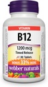 Webber Naturals ויטמין B12 Timed לשחרר 1200mg 80 טבליות
