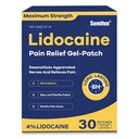 Sumifun 4% Lidocaine Pain Relief Patches 30 ספירה כוח מקסימלי Numbing Gel Patch עבור כאבי ברכיב הצוואר המשותף כאבי גב צ'ה שרירים סוררness Topical Analgesic FSA או HSA Eligible