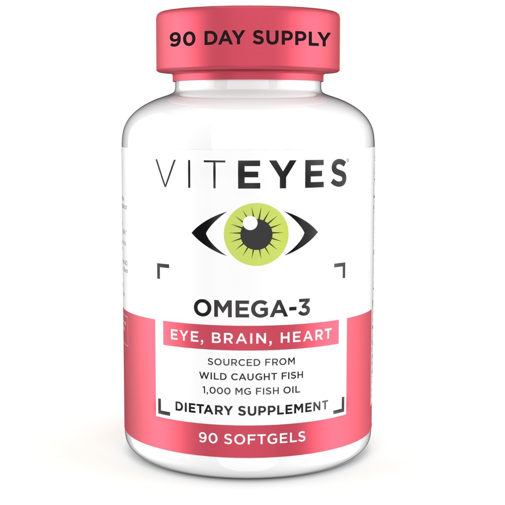 Viteyes אומגה 3 חזון בריאות תוספת, EPA & DHA עשיר תזונה, 90 Softgels