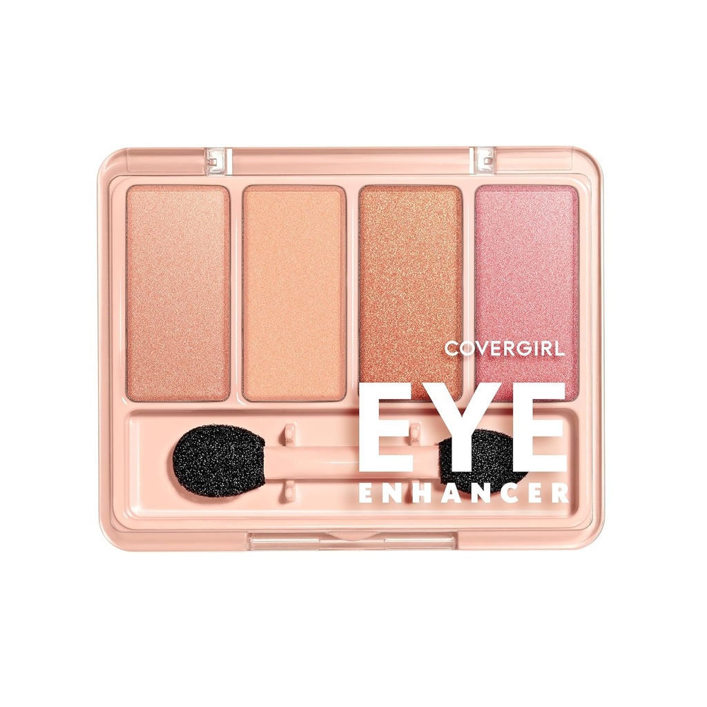 COVERGIRL Eye Enhancer, Bellini Spritz, Eyeshadow Quad, Easy to Wear,נקי ו טבעוני, Talc-Free, Matte & Shimmers, Smudge-Proof, 0.19oz