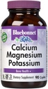 Bluebonnet Calcium Magnesium Potassium תוסף לנשים וגברים - תומך עצמות בריאות - Calcium 1000 מ"ג מינרלים תוספת Chelate Form - Non-GMO, טבעוני, Gluten-Free - 90 Caplets