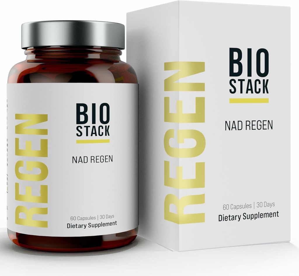 BIOSTACK NAD Regen - Advanced NAD+ תוספת עם NAD3, Yüth זרעidine, Resveratrol, Niacinamide | NMNH Alternative | Anti Aging, Longevity & cell Health, ויטמין B3 Complex (180 קפסולות)