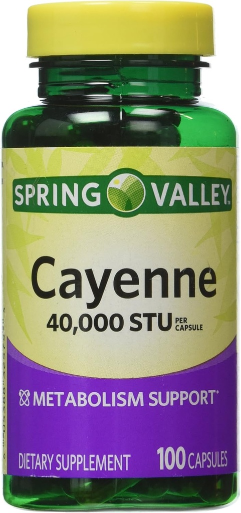 עמק האביב - Cayenne פירות 40,000 STU, Whole Herb, 100 קפסולות