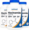חומרים מזינים Niacinamide (Vitamin B3) 500 מ"ג, 240 קפסולות (3 בקבוקים)