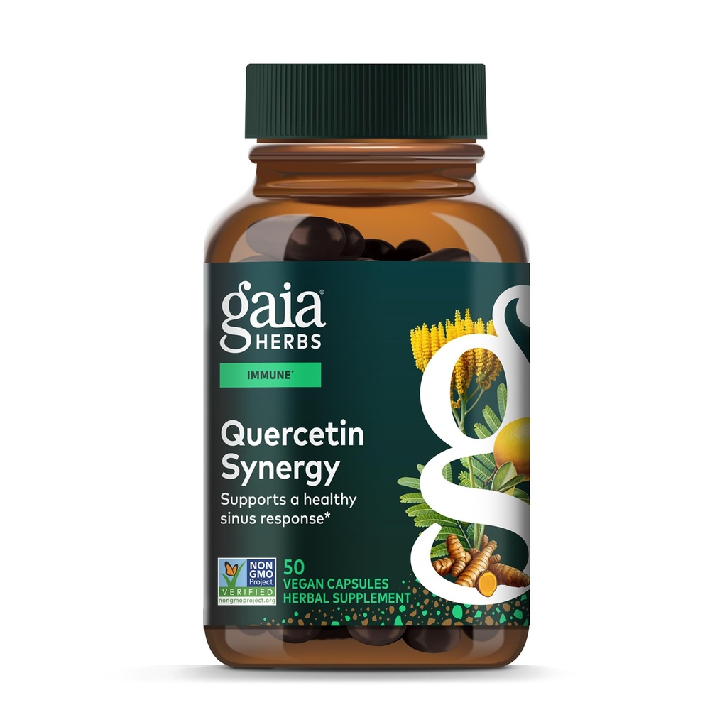 גאיה Herbs Quercetin Synergy - תומך אי-אמון - עם תמצית פרי לימון - 50 קפסולות טבעוניות (50 ימים אספקה)