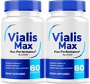 (2 Pack) Vialis Max Pills for Men - רשמי Vialis Max Premium תמיכה פורמולה עבור אנרגיה מהירה, אנדורנס וביצוע, VialisMax קפסולות מתקדמות פורמולה, 120 קפסולות עבור 2 חודשים
