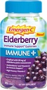 Emergen-C Immune+ Elderberry חניכיים, 750 מ"ג ויטמין C עם ויטמין D, Zinc ו Electrolytes, Immune Support Dietary, Caffeine חינם, Gluten Free, Elder Flavberryor - 45