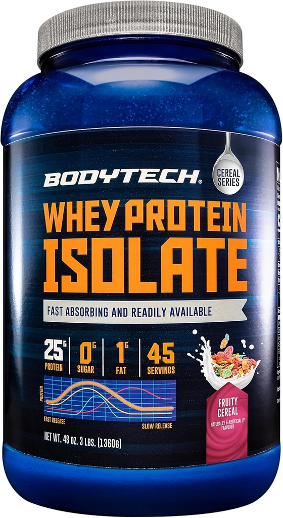 BODYTECH Whey חלבון Isolate אבקת - פירותי Cereal (3 lbs. / 46 משרתים)