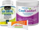 Bundle - Alleviate Natural Hemorrhoid הקלה Ointment, Hem-Control Natural Hemorrhoid תוסף (180 הרוזן), ו- CoolComfort Personal Cleansing Pads (100 Count) - All-Natural, Fast Acting Natural Hemorrhoid Supplementing