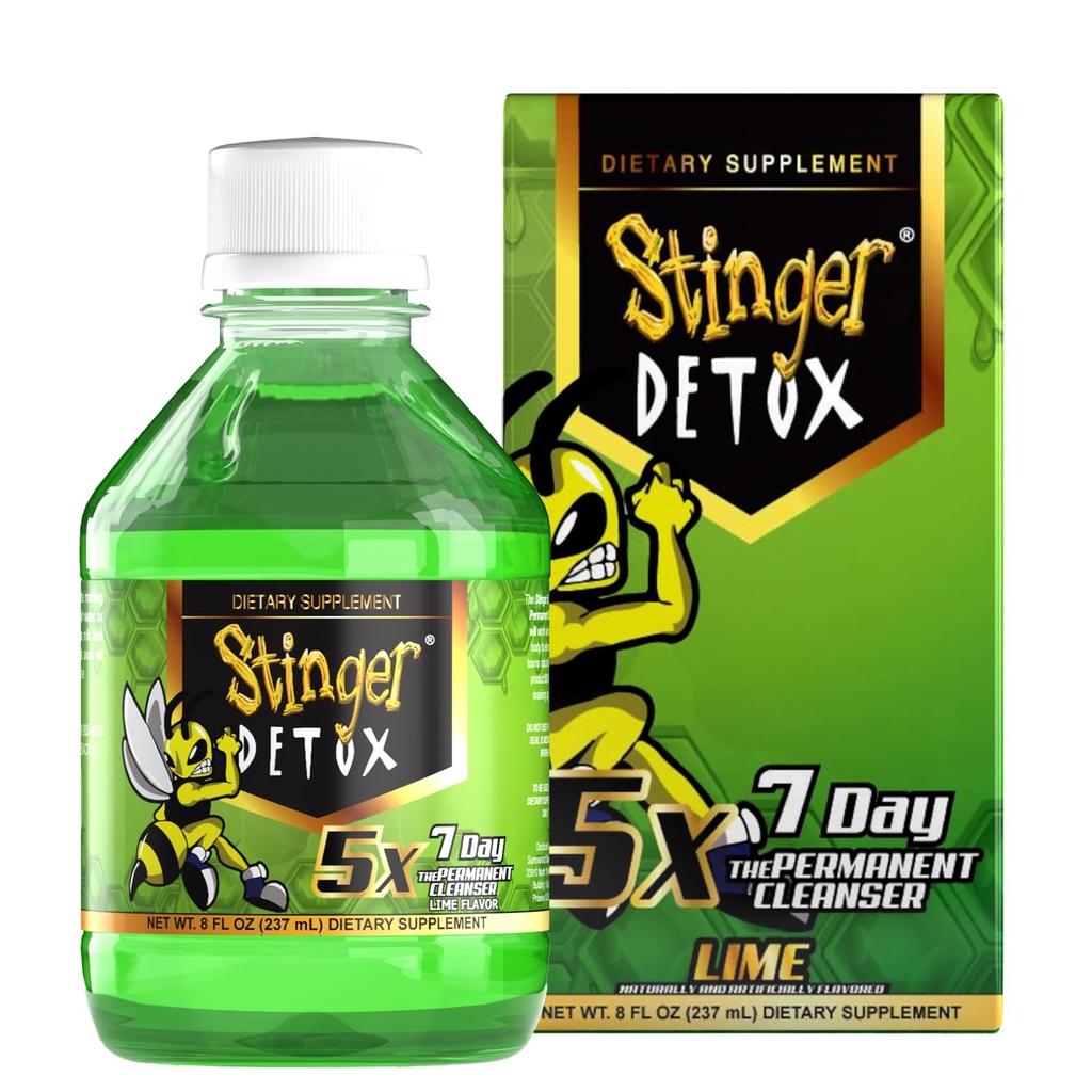 Stinger Detox 5X 7-Day תוספת משקה קבוע - Lime Flavor - 8 FL OZ