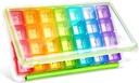 Fullicon Weekly Pill מארגנת 4 פעמים ביום, Pill Box 7 Day for Travel, Moisture-Proof Daily Pill Box מארגנת, חבילת גלולות גדולה לרפואה, ויטמין, שמן דגים, ו- (Clear and Green)