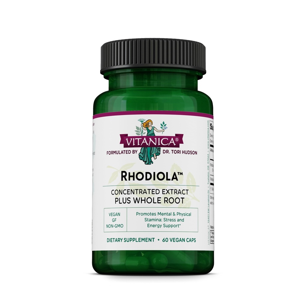 Vitanica Rhodiola Rosea Root לחלץ 200 מ"ג, ד"ר פורמולה, 3% Rosavins & 1% Salidroside, Rhodiola Root 85mg, טבעוני, 60 קפסולות