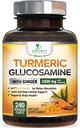 תוסף Turmeric Curcumin 2000mg - 95% Curcuminoids עם Glucosamine, ג'ינג' & MSM, BioPerine Black Pepper עבור הטוב ביותר Absorption, תמיכה טבעונית של הטבע, Non-GMO, בבקבוק בארה"ב - 240 קפסולות