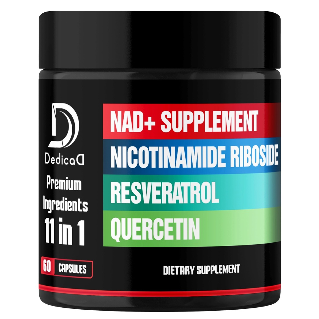 11in1 NAD תוספת עם Nicotinamide Riboside, Quercetin, Resveratrol ו 8 עוד - 2 חודשים אספקה
