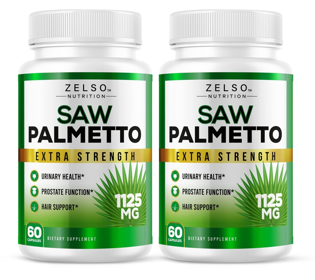 (2 Pack) Saw Palmetto Prostate תוספת לגברים, 3in-1 הטבות, DHT Blocker שיער צמיחה ו Beta Blocker, Urinary Health, Prostate Function Support, 2 חודשים אספקת