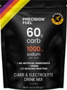 Precision דלק PF 60 Carb & Electrolyte שתי אבקת לערבב עבור הידרה ואנרגיה - Endurance Sports Nutrition, טבעוני, Hypotonic - 60g Carb, 1000mg Sodium לכל Litre - מילד Citrus Flavor