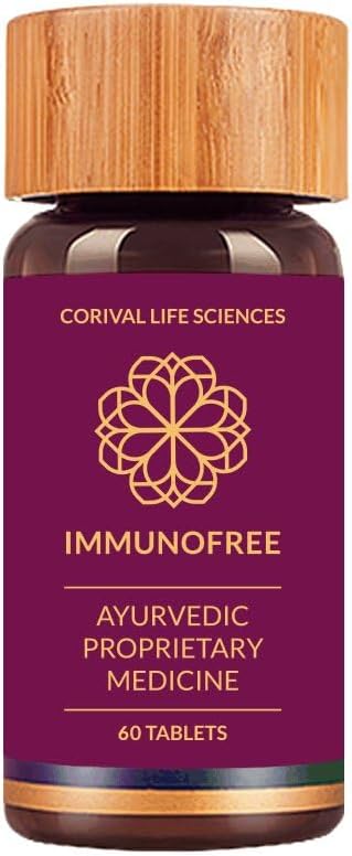 Biogetica Immunofree Herbal תוסף עבור Immune Support - תערובת טבעית של Tulsi, Kalmegh, Yashtimadhu & Giloy עבור Immune Boost - 100% טבעוני - 60 טבליות