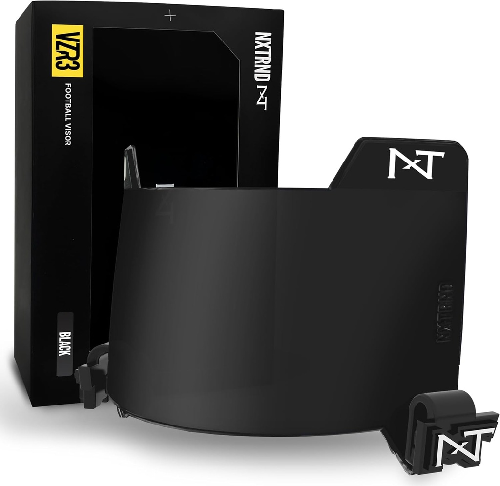 Nxtrnd VZR3 כדורגל Visor, Curved Lens טכנולוגיה, Fits למבוגרים ונוער כדורגל Helmets