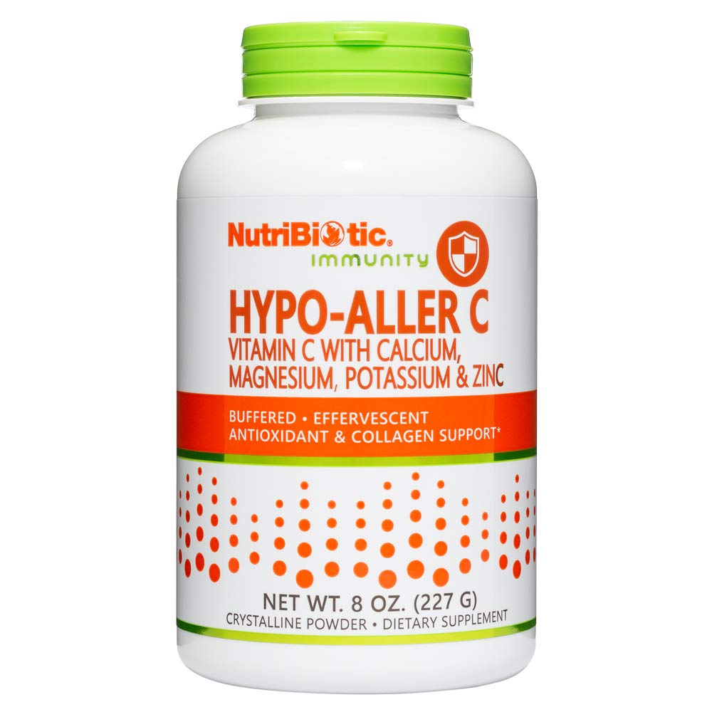Acbiiotic Hypo-Aller C אבקת ויטמין C ומינרלים לתמיכה אנטיoxidant & Collagen; 1300 מ"ג ויטמין C לכל מנה | 8ounce | Buffered and Easy on the Stomach | L-Ascorbic Acid with סידן, מגנזיום, אבץ, אשלגן | Potent, High Solubility | NonGMO | Gluten | Free Dietary Supplement |