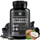 קוקוס טהור הפעיל קפסולות Charcoal - 180 גלולות Charcoal, עוזר עם שיניים Whitening, Bloating ו Body ניקוי. Non-GMO - Gluten Free, טבעוני