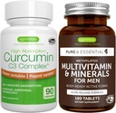 Multivitamin & מינרלים לגברים + High Absorption Curcumin C3 Complex, טבעוני Bundle, Sustained לשחרר Multivitamin + 300% Absorption Curcuminoids עם Rapid Uptake, על ידי Igennusssss.