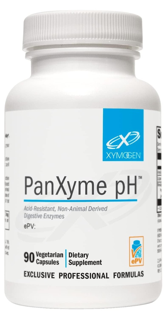 XYMOGen PanXyme pH - Enzymes for Gut Health - Amylase, Lipase ו Protease Enzyme תוסף - Gut Health Supplements for Digest - Gluten Free + טבעוני (90 קפסולות)