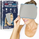 האותיות הקטנות של Arctic Flex Migraine Head Ice Head Wrap - Headaches Ice Pack Cap - Cold & Hot Gel Hat Eye Mask for Injuries to Neck, Shoulder Tension Pain - Freeze, Heat - Kid, Men, Women