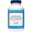 Calcium (Carbonate) 1200 מ"ג - מינרלים חיוניים עבור עצמות בריאות ושיניים, 100% ערך יומי - תוספת 400IU ויטמין D כדי עזרה ב Absorption (120 Softgels) על ידי ויטמין Shoppe