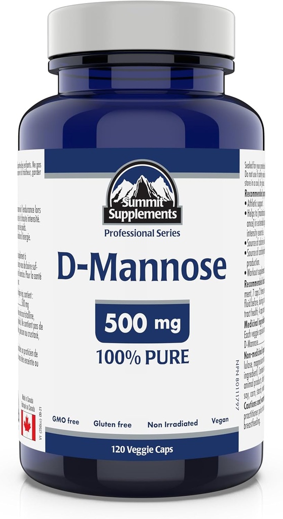 תוספי הפסגה - D-Mannose 500 מ"ג, 120 Veggie Caps - תמיכה Urinary Tract Health - מקור carbohydrates כדי לתמוך בייצור אנרגיה - תוספת תמיכה אתלטיקה