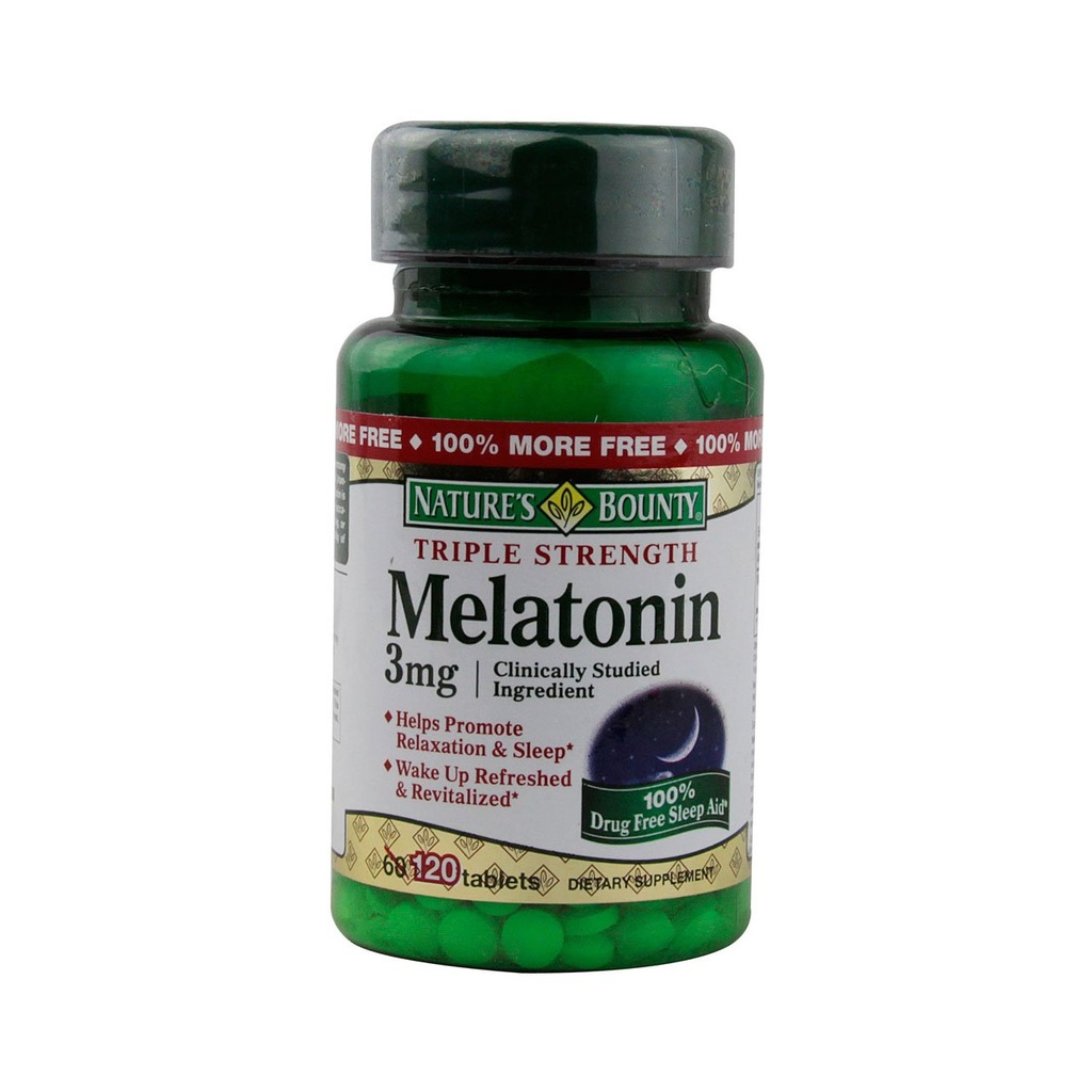 Nature's Bounty Melatonin 3 מ"ג טבליות 120 טבליות (Packs of 4)