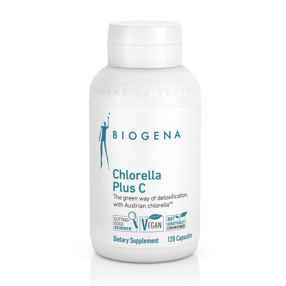 BIOGenA WISSEN SCHAFFT GESUNDHEIT Chlorella Plus C - Alga ירוק תומך Detox** - קפסולות עם 900 מ"ג אבקת Chlorella Vulgaris - תוסף non-GMO