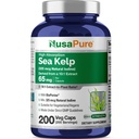NusaPure Sea Kelp Natural Iodine 325mcg 10:1 לחלץ, 65 מ"ג Equivalent to 650 מ"ג קפסולת 200 הרוזן (Non-GMO, טבעוני)