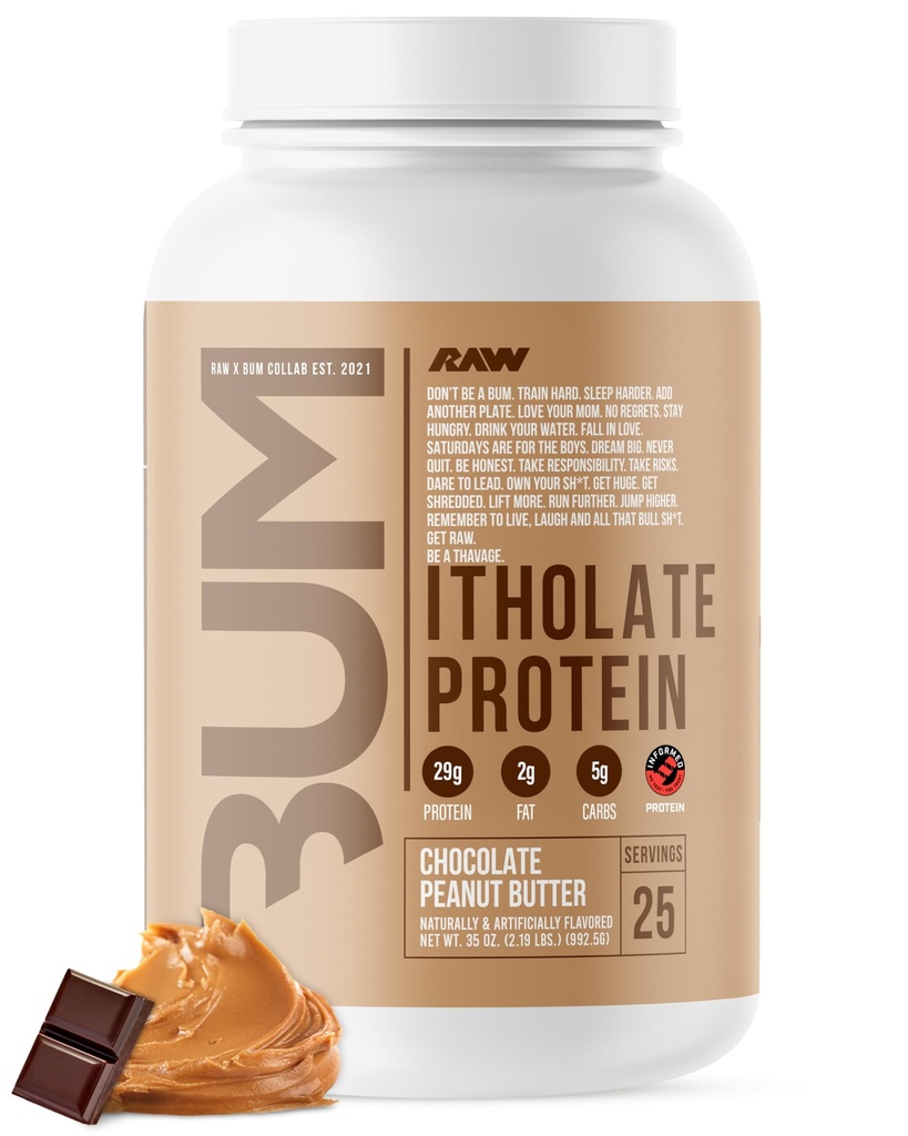 RAWhey Isolate אבקת חלבון, שוקולד Peanut Butter (CBUM Itholate) - 100% צמחייה ספורט אבקת עבור צמיחה ושיקום שרירים - נמוך-Fat, Low Carb, פלב באופן טבעי - 25 משרתים