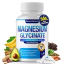 Magnesium Glycinate 500 מ"ג מגנזיום תוסף - צ'אד עבור High Absorption & Bioavailability תמיכה בשינה, שריר, עצמות, Cramps, Recovery & Energy, טבעוני Non-GMO 90 קפסולות